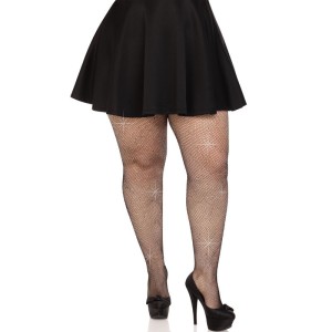 LEG AVENUE - CALZE A RETE CRISTALLIZZATA CARAMEL TAGLIA FORTE